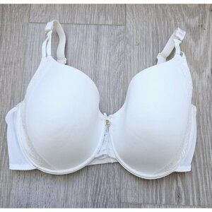 Chantelle White Lined Lace Underwire Molded T-Shirt C15B60 Bra Size 32DDDD